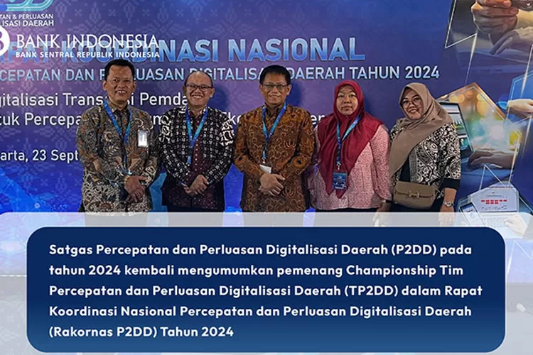 Pada ajang Championships TP2DD 2024, TP2DD DIY, Kota Yogyakarta dan BPD DIY meraih predikat terbaik. (Dok Bank Indonesia DIY)