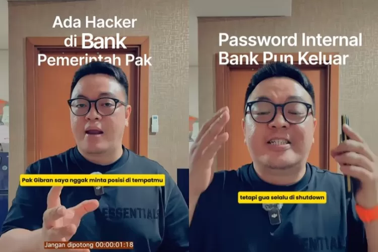 Mr Bert yang tak berkutik usai ditepis pakar IT dan Menkomdigi soal sistem keamanan bank 'lemah'.  (Dok media sosial)