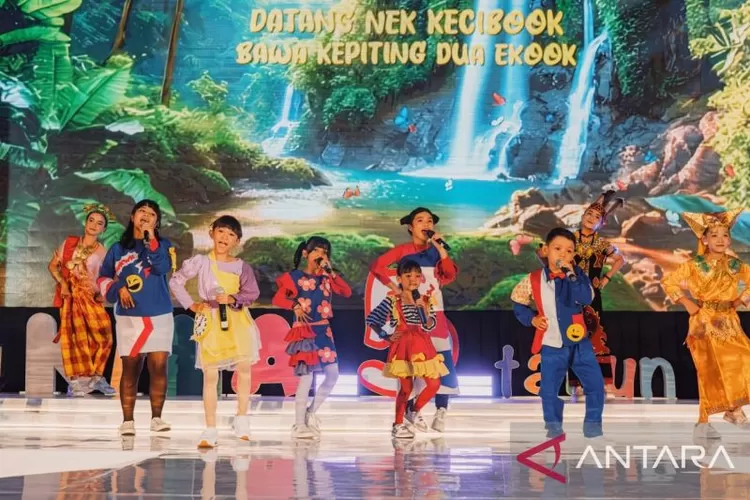 Suasana lomba menyanyi lagu anak dalam acara Kita Cinta Lagu Anak (Kila).  (ANTARA/HO-Kemenbud)