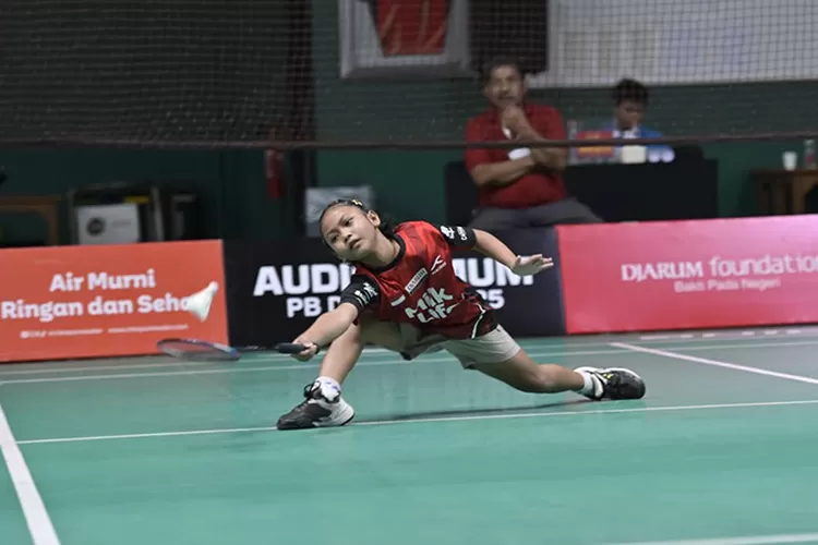 Aksi peserta Audisi Umum PB Djarum 2025 sektor putri kategori U-11 Najwa Khaira Wilda, atlet binaan PB Eka Jaya Sidoarjo Jawa Timur.  (Dok PB Djarum)