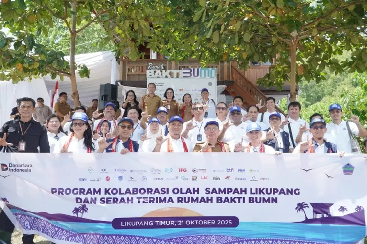 Program Kementerian BUMN bertajuk Kolaborasi Olah Sampah di kawasan Destinasi Pariwisata Super Prioritas (DPSP) Likupang, Kabupaten Minahasa Utara.  (Dok BUMN)