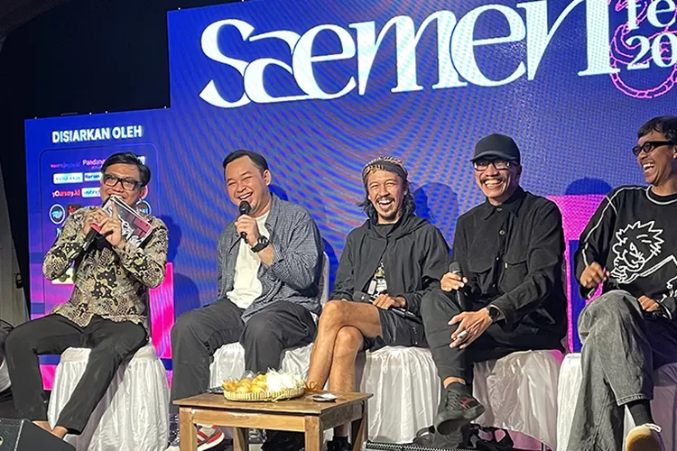 Konferensi pers perhelatan Saemen Fest di Libstud, Kabupaten Sleman, Selasa (28/10/2025).  (Wahyu Turi K)