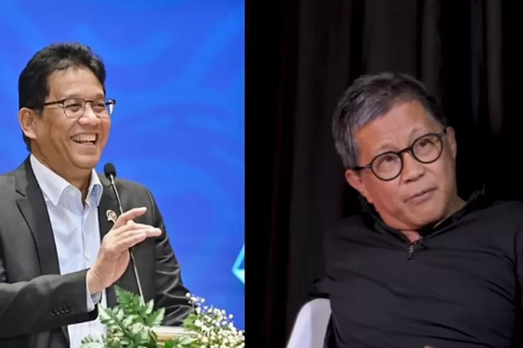 Rocky Gerung (kanan) kritisi Menkeu Purbaya soal penyesuaian anggaran transfer ke daerah.  (Instagram/purbayayudhi_official - YouTube/Pandji Pragiwaksono)