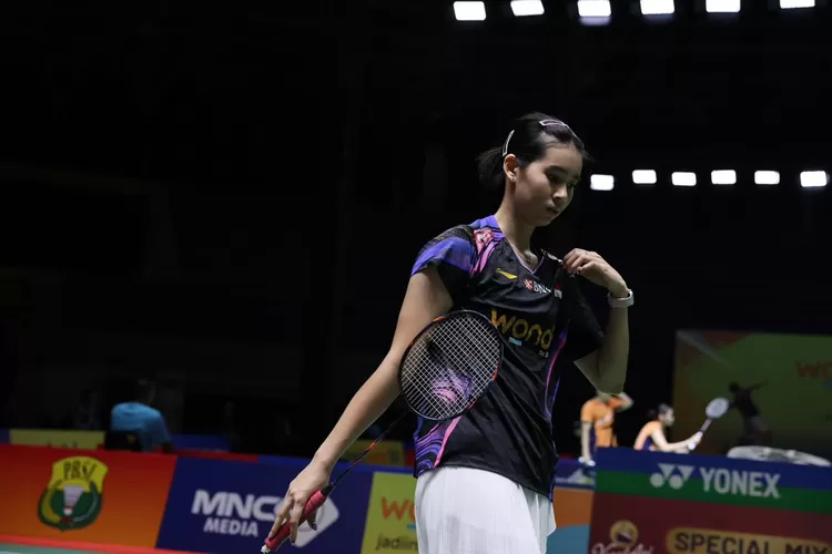 Tunggal putri Indonesia, Chiara Marvella Handoyo menang meyakinkan atas wakil Australia Yuelin Zhang 21&ndash;14, 21&ndash;14 di turnamen Indonesia International Challenge 2025 di GOR Amongrogo, Yogyakarta, Rabu (19/11).  (Foto: Dok. PBSI)