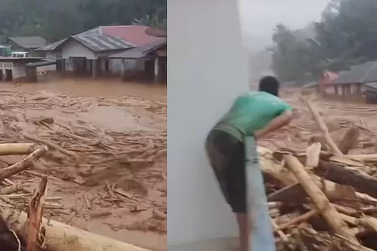 Tangkapan layar kondisi banjir bandang di Kabupaten Tapanuli Tengah. ( Instagram/masinton)