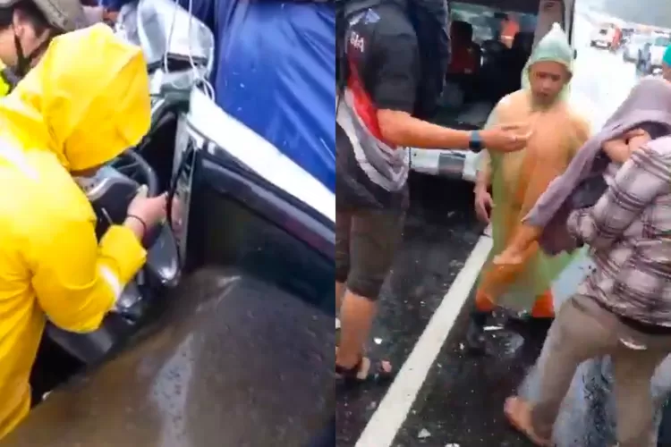 Potret evakuasi korban kecelakaan beruntun di tol Cipularang km 92  (GenzDaily/dok: Twitter @Mdy_Asmara1701)