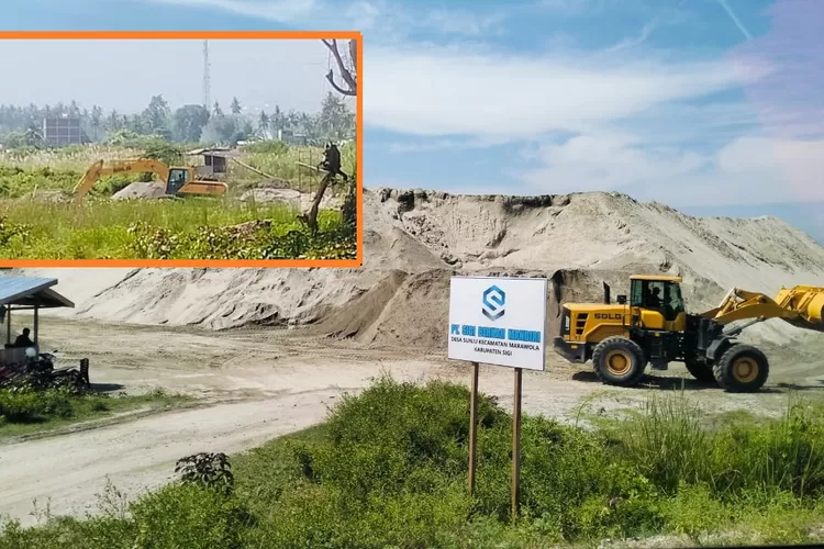 Tambang pasir di Desa Padende, Kecamatan Marawola dikeluhkan warga. gunakan alat berat. Foto: dok iNSulteng.id