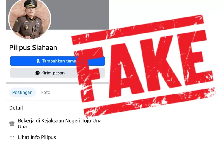 Akun mengatasnamakan Kepala Kejaksaan Negeri Tojo Una Una. (Foto: tangkap layar)