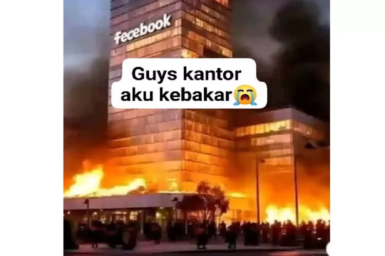 Kantor Facebook terbakar.  (Foto: Istimewa)