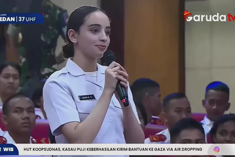 Mahasiswa Universitas Pertahanan Palestina.  (Foto: tangkap layar Garuda TV/iNSulteng.id)