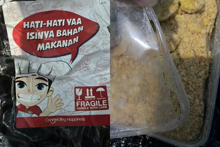 Paket kue nastar rusak, dikirim dari Medan ke Jogja. Pelanggan kecewa dengan JNE (Kolase foto X @lgjtsn)