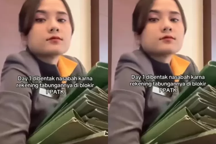 Tangkapan layar Video viral curhat pegawai bank dibentak nasabah karena rekening diblokir PPATK ramai di TikTok dan Instagram. ((Instagram.com/@tante.rempong.official))