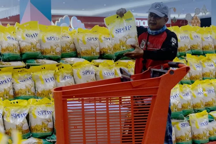 Ilustrasi pendistribusian beras SPHP ke pasar dan ritel modern untuk masyarakat. ((X.com/PerumBULOG))