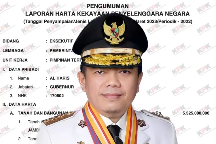 Jadi Gubernur Jambi Sejak 2021, Segini Total Harta Kekayaan Al Haris ...