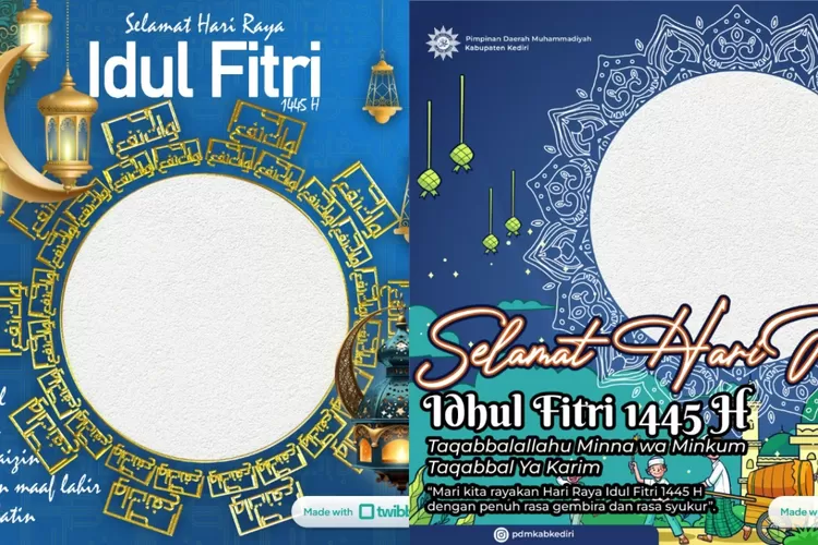 Twibbon Idul Fitri 2024 Muhammadiyah. (Kolase Twibbonize/mMn dan Muhammadiyah Kediri)