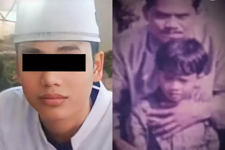 Potret Eky atau Muhammad Rezky Rudiana pacar Vina Cirebon dengan sang ayah. (TikTok.com/chanceun/santana.jr_)