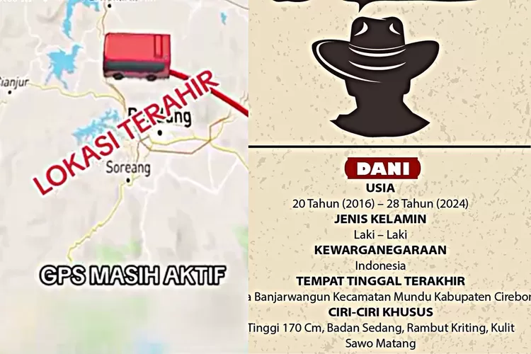 Ilustrasi lokasi Dani DPO atau buronan kasus pembunuhan Vina Cirebon. (Instagram.com/humaspoldajabar/X.com/Opposite6890)