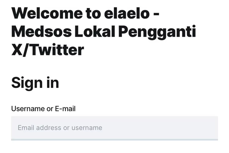 Potret halaman depan aplikasi elaelo, media sosial lokal pengganti X atau Twitter. (x.com/@rahmdess27)