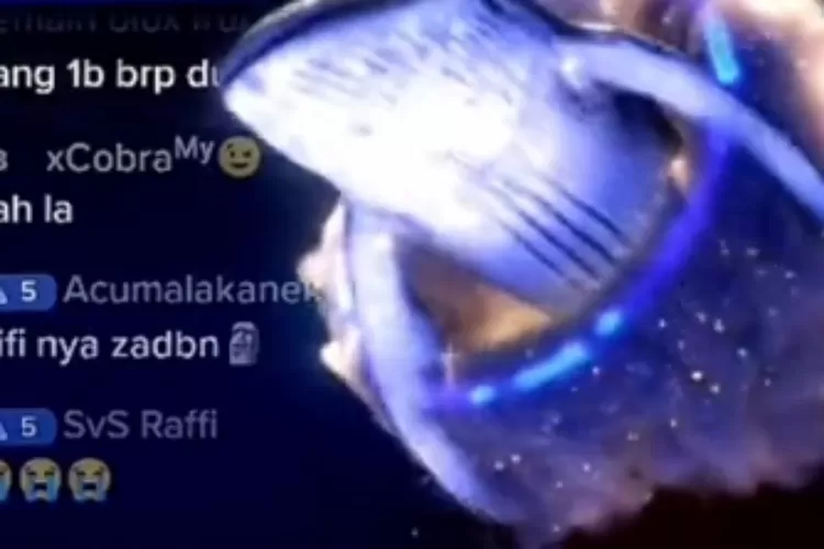 Ilustrasi gift paus di TikTok dan nama Yanti TKW Taiwan yang viral. (TikTok/@dreamgaming_id)