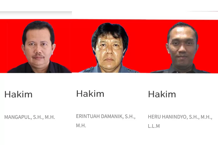Potret 3 Hakim PN Surabaya Mangapul, Heru Hanindyo, dan Erintuah Damanik terjaring OTT  (pn-surabayakota.go.id)