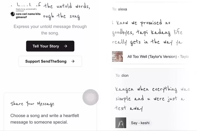 Potret trend terbaru 'Send The Song' website yang viral di TikTok  (TikTok.com/ruecobb)