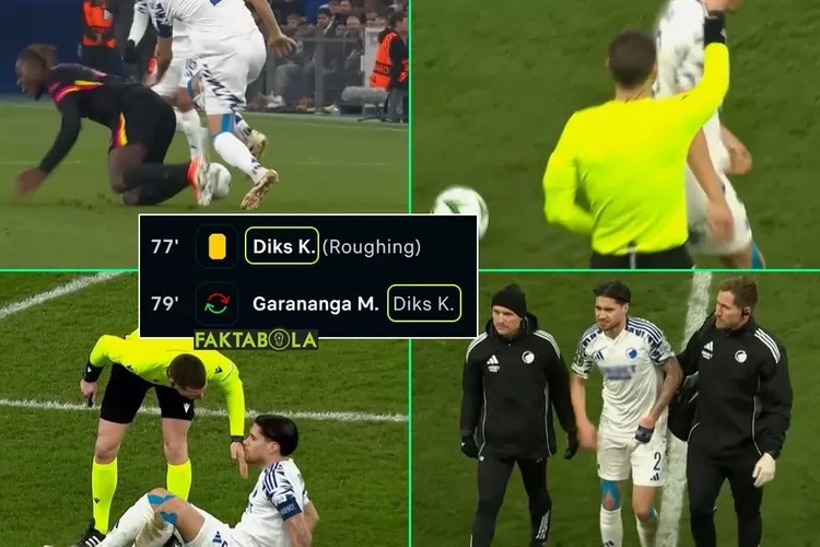 Kevin Diks mengalami cedera engkel saat FC Copenhagen melawan Chelsea. (Twitter/@FaktaSepakbola)