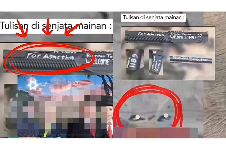 Ini maksud tulisan &ldquo;14 Words. For Agartha&rdquo; dan &ldquo;Brenton Tarrant. Welcome to Hell&rdquo; di senjata api mainan pelaku ledakan SMAN 72 Jakarta. (TikTok.com/quickbrownfox0808)