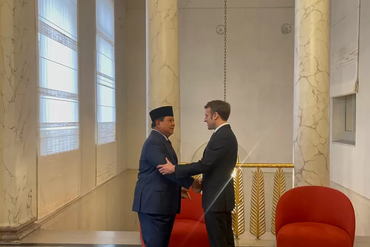 Prabowo Subianto dan Presiden Prancis Emmanuel Macron. 