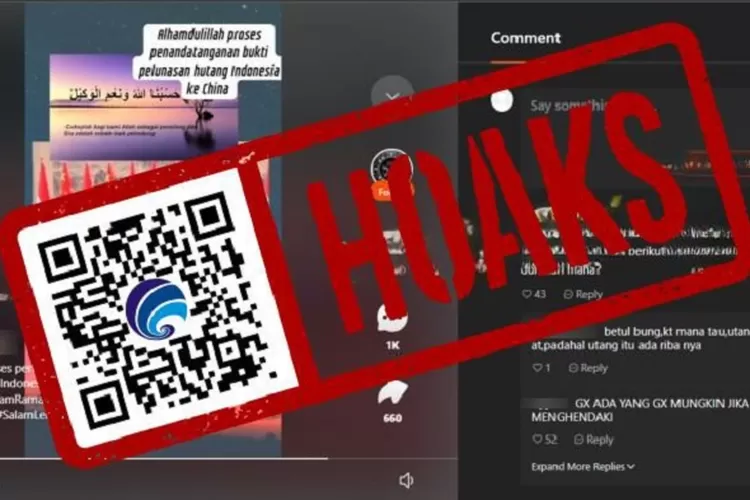 Video viral klaim pelunasan hutang Indonesia ke Cina dibantah, simak faktanya! (Kominfo / HukamaNews.com)