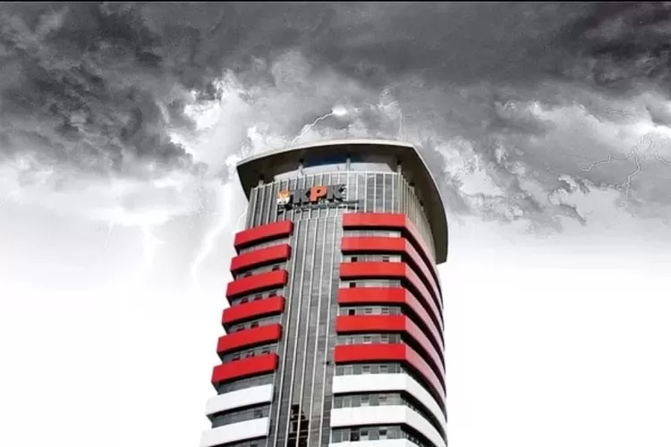 Ilustrasi Gedung KPK berselimut awan gelap. Rekrutmen Pemimpin dan Dewas KPK menjadi momentum mengembalikan kembali marwah KPK sebagai lembaga antirasuah yang kredibel dan berwibawa. 