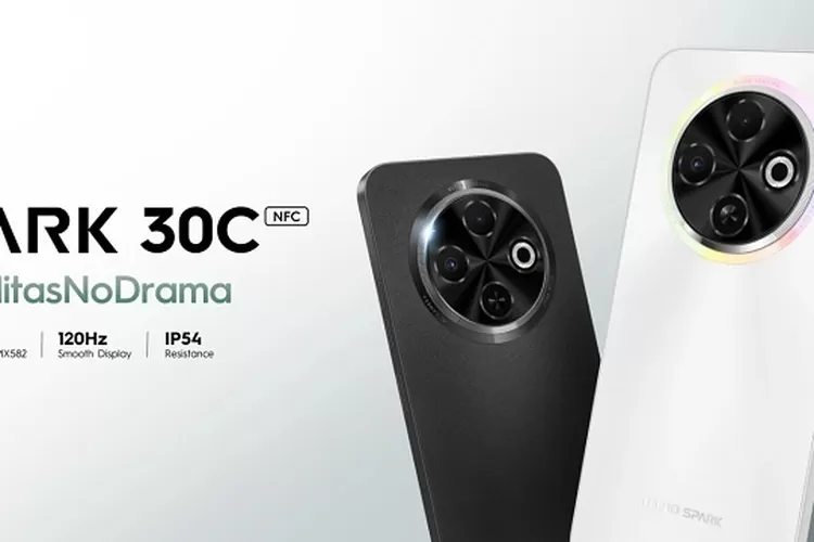 Tecno Spark Go 1 resmi hadir di Indonesia dengan harga mulai Rp929.000! Spesifikasi canggih di bawah sejuta, jangan lewatkan! (Tecno spark 30C  / HukamaNews.com)