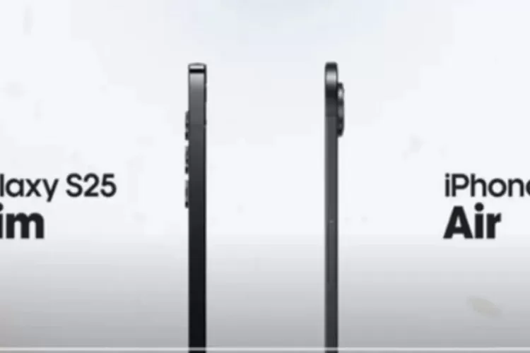 iPhone 17 Air dan Galaxy S25 Slim hadir dengan desain ramping, tapi pengorbanan baterai dan performa jadi tantangan besar. (GSM Arena / HukamaNews.com)