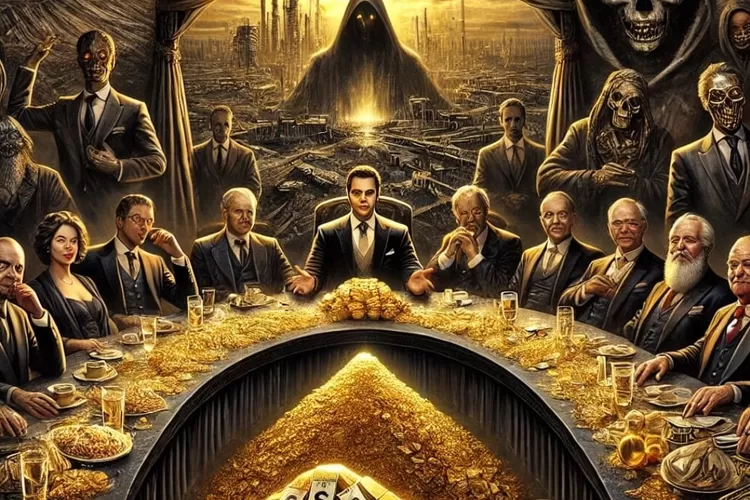 Ilutrasi para perampok yang berlindung di balik atribut kekuasaan.