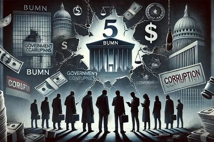 Mega korupsi di BUMN terungkap! Berikut 5 kasus terbesar yang melibatkan perusahaan negara dengan kerugian fantastis. (HukamaNews.com)