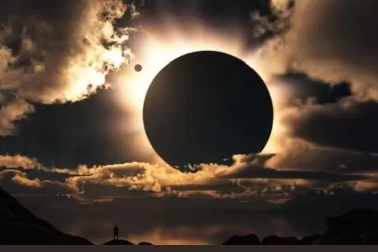 Ilustrasi gerhana matahari total  (Elizabeth Widowati )