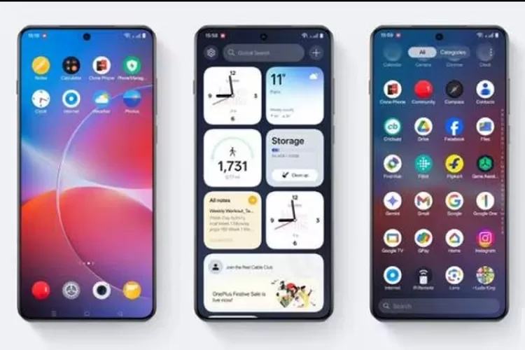 Tampilan antarmuka ColorOS 16 dan OxygenOS 16 berbasis Android 16. (HukamaNews.com / GSM Arena)