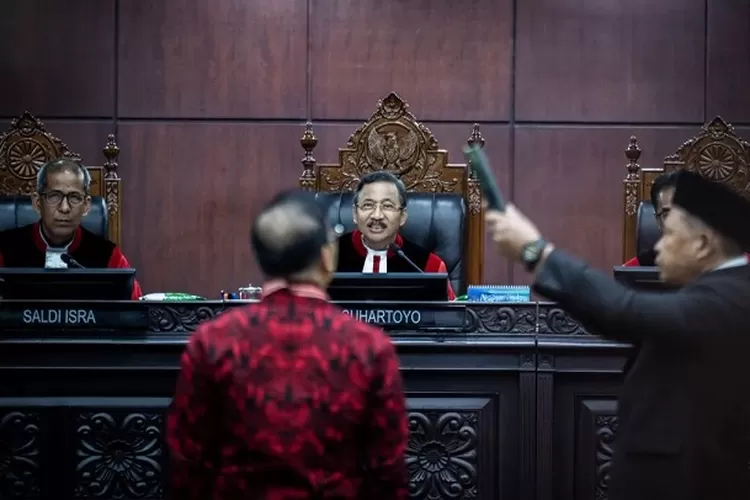 Sidang uji materi Hasto Kristiyanto di Mahkamah Konstitusi terkait pasal obstruction of justice. (HukamaNews.com / Antara)