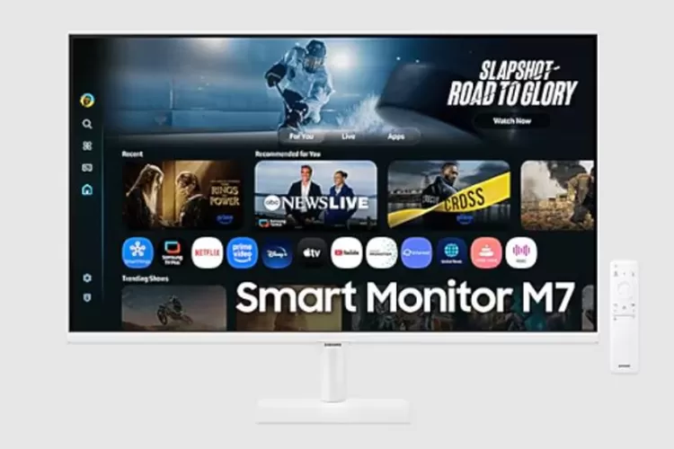Monitor Samsung Movingstyle 27 dan 32 inci dengan desain portabel modern. (HukamaNews.com / Samsung)