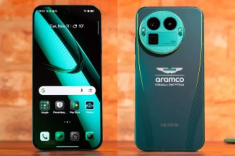 Realme GT 8 Pro Dream Edition tampil mewah dengan desain Aston Martin berwarna Racing Green. (HukamaNews.com / Net)