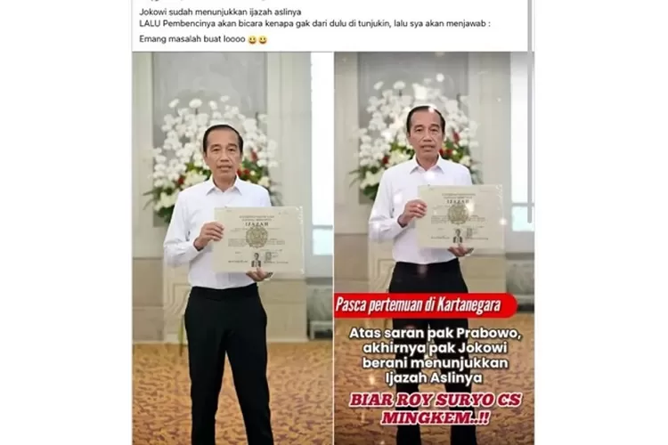 Fotokopi ijazah Jokowi yang menjadi barang bukti dalam gelar perkara polisi. (HukamaNews.com / Facebook)