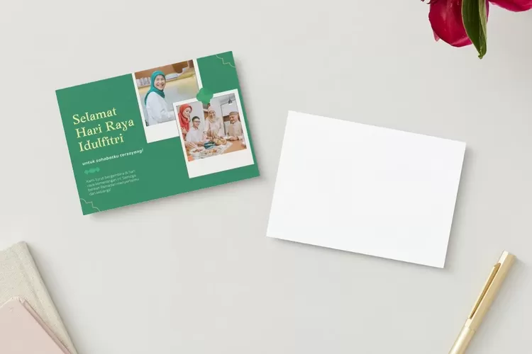 Contoh Kartu Ucapan Lebaran Kreatif 2024 (Kalimantansatu.com/Canva)
