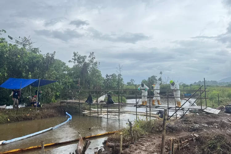 PT Vale terus melakukan penanganan insiden  kebocoran minyak ditowuti  (Ist)