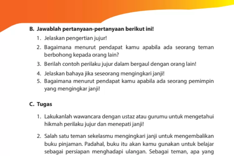 Soal Dan Kunci Jawaban PAI Kelas 9 Halaman 40 Kegiatan Ayo Berlatih ...