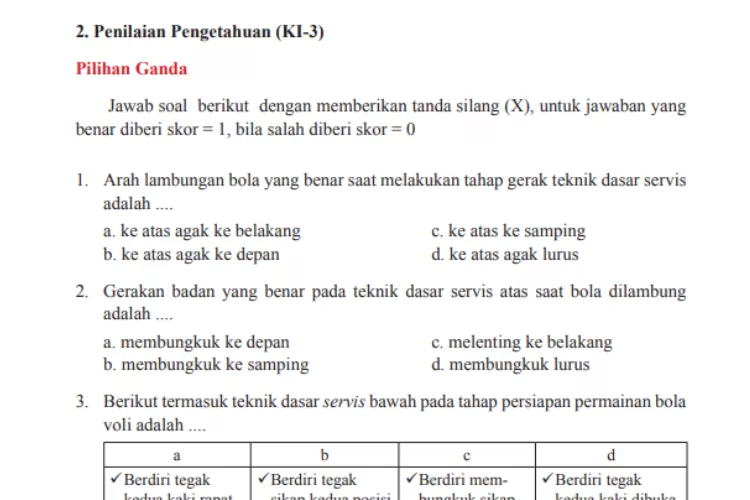 Kunci Jawaban PJOK Kelas 8 Halaman 69 70 Kurikulum 2013, Penilaian ...