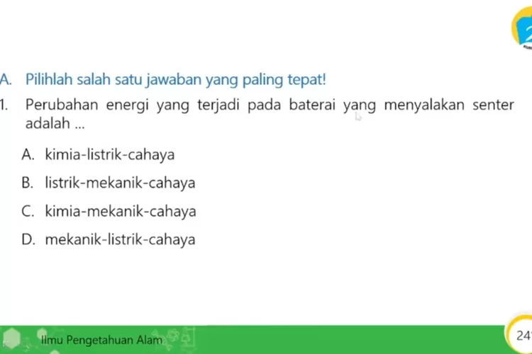 Kunci Jawaban IPA Kelas 9 SMP/MTs Halaman 241 Kurikulum Merdeka Tahun ...