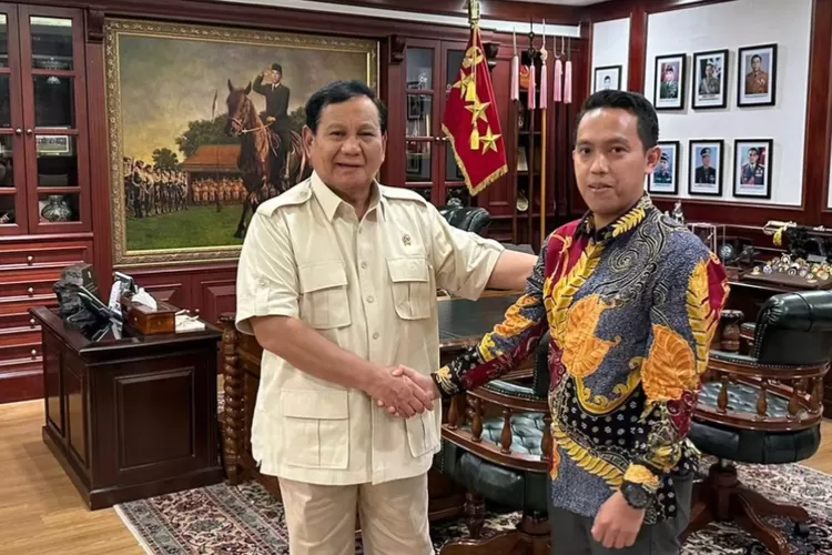 Sendi Ferdiansyah Calon Wali Kota Bogor bertemu Prabowo Subianto. (Foto/Instagram.)