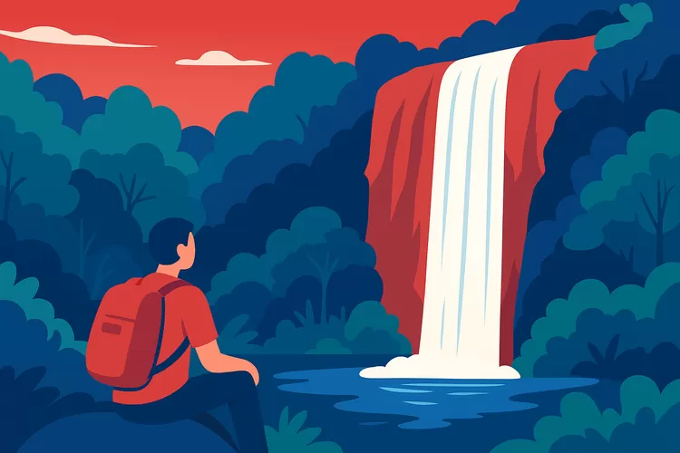 &ldquo;Air terjun megah Curug Bajing di Petungkriyono, keindahan yang tenang di tengah hutan tropis.&rdquo; Foto/Bogorinsider.com (Foto/Bogorinsider.com)