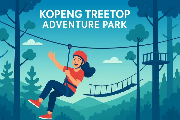 Petualangan udara di Kopeng Treetop yang menghadirkan keberanian dan kebersamaan dalam satu perjalanan. Foto/Bogorinsider.com ( Foto/Bogorinsider.com)