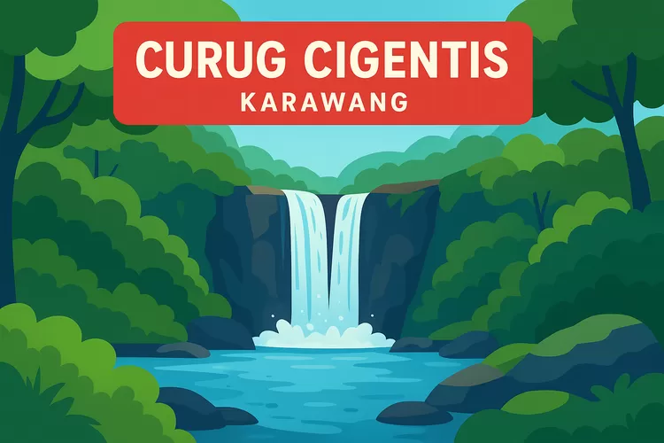 Suasana segar di Curug Cigentis yang dikelilingi pepohonan hijau dan aliran air yang menenangkan. Foto/Bogorinsider.com (Foto/Bogorinsider.com)