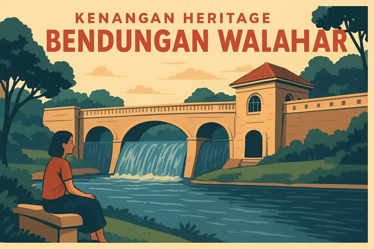 Suasana tenang Bendungan Walahar yang memadukan pesona klasik dan aliran air yang tak pernah berhenti. Foto/Bogorinsider.com (Foto/Bogorinsider.com)